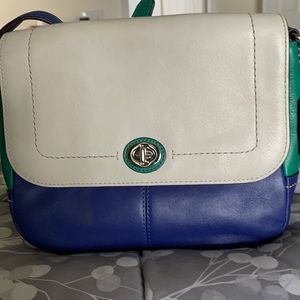 Coach Colorblock Crossbody leather bag with wristlet wallet, EUC